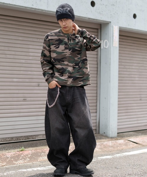 WEGO(ウィゴー)の「WEGO/【26年秋冬新作】ワッフルヘンリーネックT(Tシャツ/カットソー・メンズ・グリーン系その他/ブラック系その他/ホワイト/ブラック・MEDIUM/LARGE)」の5枚目の写真
