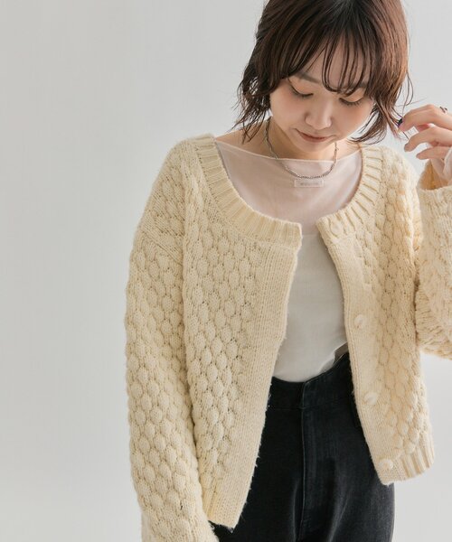 mystic(ミスティック)の「【ZOZO限定REVIVAL】26AWポコポコニットカーディガン(カーディガン/ボレロ・レディース・ブルー/チャコールグレー/ブラウン/アイボリー/レッド・FREE)」の14枚目の写真