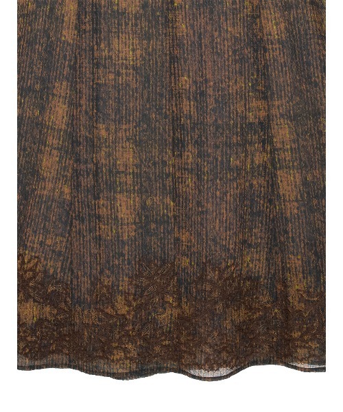 Ameri（アメリ）の「VINTAGE CHECK EMBROIDERY LONG CAMISOLE（キャミソール・レディース・ベージュ/ブラウン・SMALL/MEDIUM）」の9枚目の写真