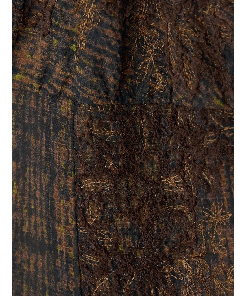 Ameri（アメリ）の「VINTAGE CHECK EMBROIDERY LONG CAMISOLE（キャミソール・レディース・ベージュ/ブラウン・SMALL/MEDIUM）」の3枚目の写真