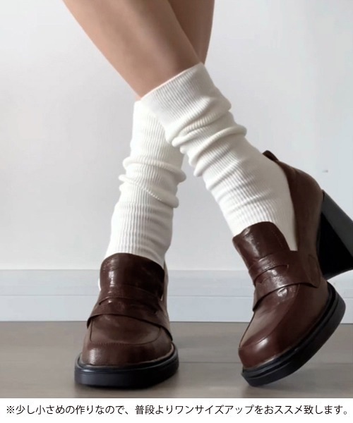 Miniministore(ミニミニストア)の「スクエアトゥローファー 太ヒールパンプス(ローファー・レディース・ブラック/ブラウン・22.5cm/23.0cm/23.5cm/24.0cm/24.5cm)」の12枚目の写真
