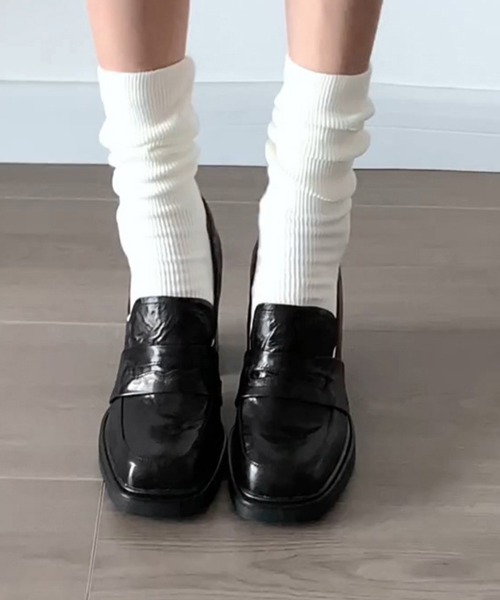 Miniministore(ミニミニストア)の「スクエアトゥローファー 太ヒールパンプス(ローファー・レディース・ブラック/ブラウン・22.5cm/23.0cm/23.5cm/24.0cm/24.5cm)」の17枚目の写真