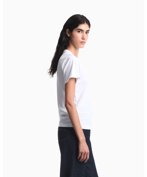 EMPORIO ARMANI(エンポリオアルマーニ)の「【エンポリオ アルマーニ】エンボスディテール Tシャツ ピマコットンジャージー(Tシャツ/カットソー・レディース・ホワイト・SMALL/MEDIUM/LARGE/X-SMALL/X-LARGE)」の3枚目の写真