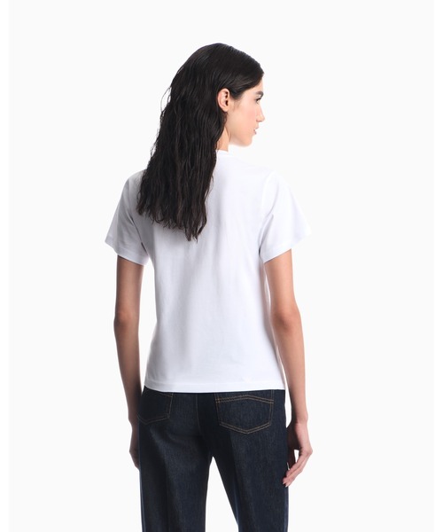 EMPORIO ARMANI(エンポリオアルマーニ)の「【エンポリオ アルマーニ】エンボスディテール Tシャツ ピマコットンジャージー(Tシャツ/カットソー・レディース・ホワイト・SMALL/MEDIUM/LARGE/X-SMALL/X-LARGE)」の4枚目の写真