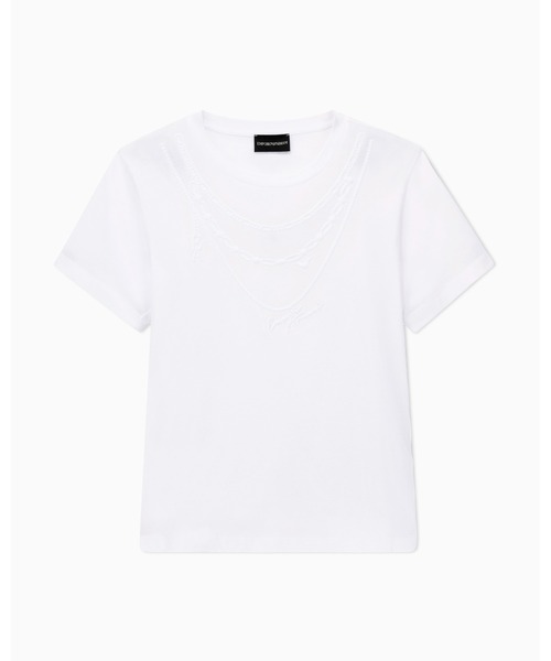 EMPORIO ARMANI(エンポリオアルマーニ)の「【エンポリオ アルマーニ】エンボスディテール Tシャツ ピマコットンジャージー(Tシャツ/カットソー・レディース・ホワイト・SMALL/MEDIUM/LARGE/X-SMALL/X-LARGE)」の6枚目の写真