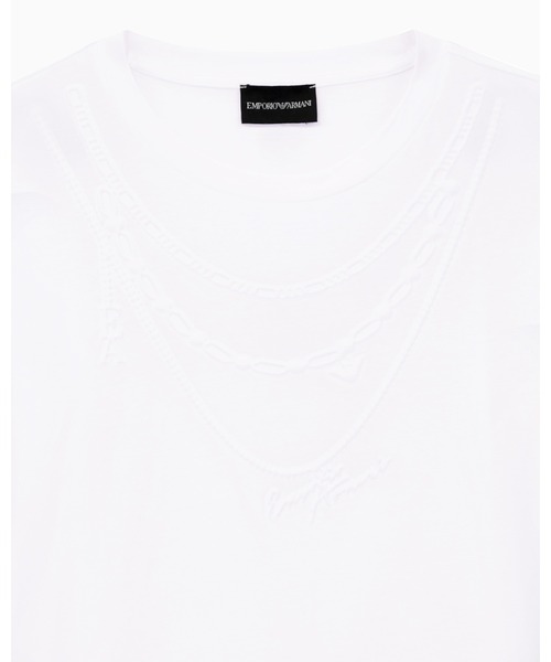 EMPORIO ARMANI(エンポリオアルマーニ)の「【エンポリオ アルマーニ】エンボスディテール Tシャツ ピマコットンジャージー(Tシャツ/カットソー・レディース・ホワイト・SMALL/MEDIUM/LARGE/X-SMALL/X-LARGE)」の8枚目の写真