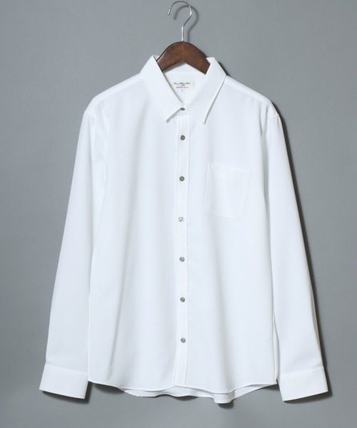 ANPAS(アンパス)の「Japanese-Made Tropical Washer Long-Sleeve Shirt / 国産 トロワッシャー長袖シャツ メンズ レギュラーカラー 日本製(シャツ/ブラウス・メンズ・ホワイト/ブラウン/チャコール・M/L)」の4枚目の写真