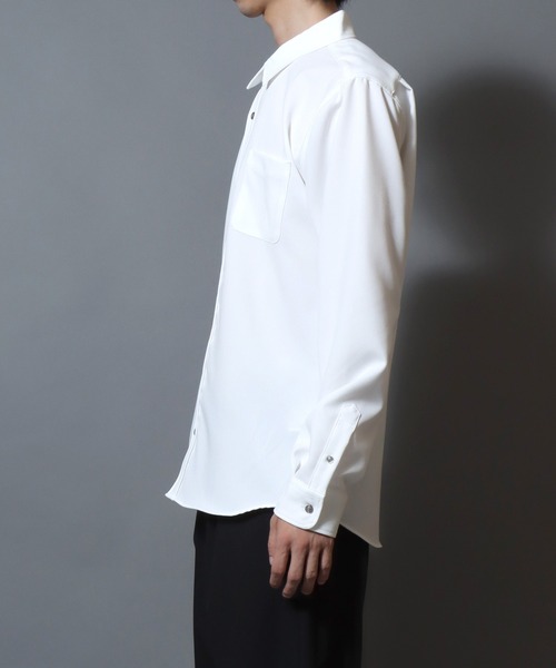 ANPAS(アンパス)の「Japanese-Made Tropical Washer Long-Sleeve Shirt / 国産 トロワッシャー長袖シャツ メンズ レギュラーカラー 日本製(シャツ/ブラウス・メンズ・ホワイト/ブラウン/チャコール・M/L)」の8枚目の写真