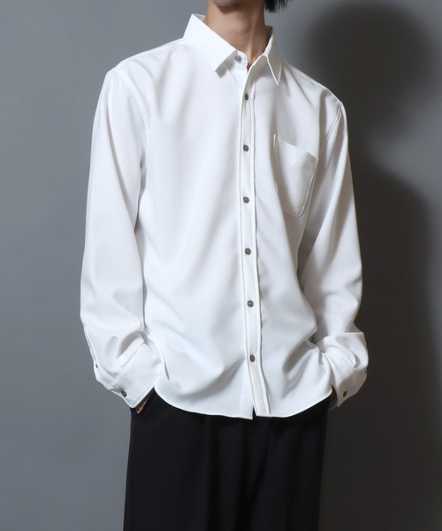 ANPAS(アンパス)の「Japanese-Made Tropical Washer Long-Sleeve Shirt / 国産 トロワッシャー長袖シャツ メンズ レギュラーカラー 日本製(シャツ/ブラウス・メンズ・ホワイト/ブラウン/チャコール・M/L)」の9枚目の写真