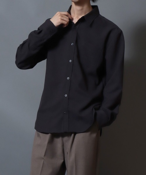 ANPAS(アンパス)の「Japanese-Made Tropical Washer Long-Sleeve Shirt / 国産 トロワッシャー長袖シャツ メンズ レギュラーカラー 日本製(シャツ/ブラウス・メンズ・ホワイト/ブラウン/チャコール・M/L)」の19枚目の写真