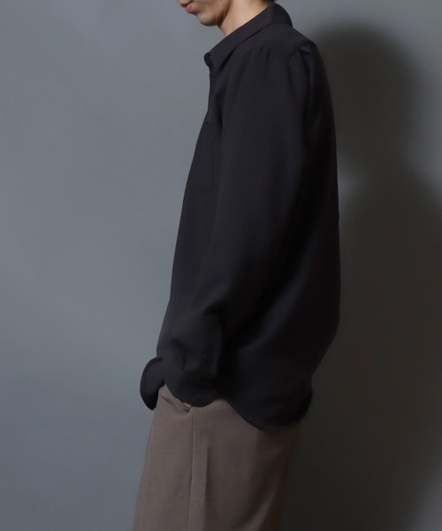 ANPAS(アンパス)の「Japanese-Made Tropical Washer Long-Sleeve Shirt / 国産 トロワッシャー長袖シャツ メンズ レギュラーカラー 日本製(シャツ/ブラウス・メンズ・ホワイト/ブラウン/チャコール・M/L)」の20枚目の写真