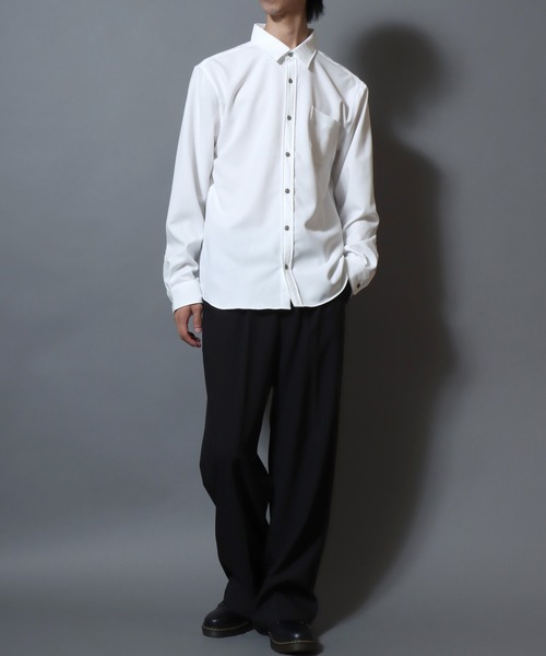 ANPAS(アンパス)の「Japanese-Made Tropical Washer Long-Sleeve Shirt / 国産 トロワッシャー長袖シャツ メンズ レギュラーカラー 日本製(シャツ/ブラウス・メンズ・ホワイト/ブラウン/チャコール・M/L)」の10枚目の写真
