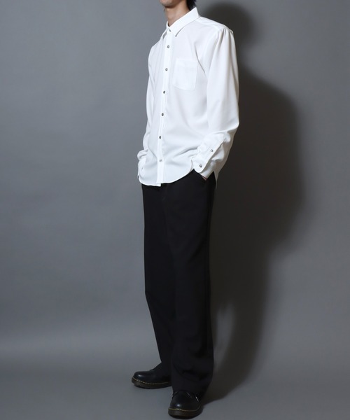ANPAS(アンパス)の「Japanese-Made Tropical Washer Long-Sleeve Shirt / 国産 トロワッシャー長袖シャツ メンズ レギュラーカラー 日本製(シャツ/ブラウス・メンズ・ホワイト/ブラウン/チャコール・M/L)」の11枚目の写真