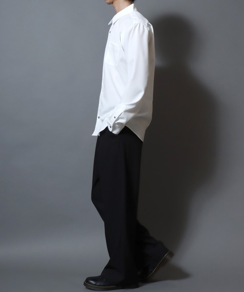 ANPAS(アンパス)の「Japanese-Made Tropical Washer Long-Sleeve Shirt / 国産 トロワッシャー長袖シャツ メンズ レギュラーカラー 日本製(シャツ/ブラウス・メンズ・ホワイト/ブラウン/チャコール・M/L)」の12枚目の写真