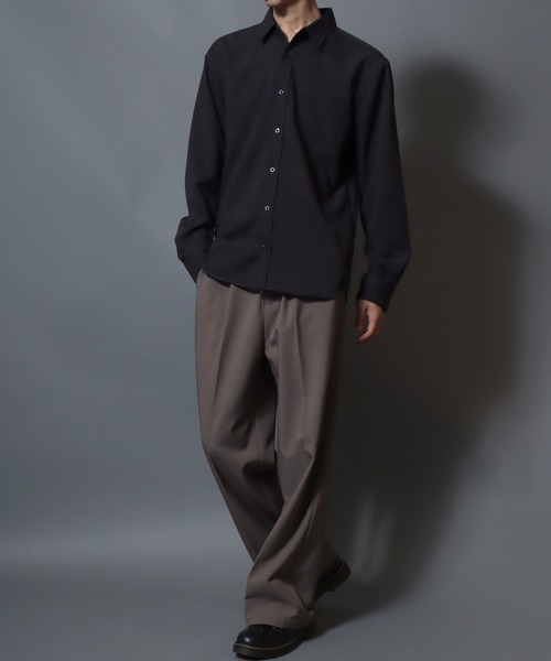 ANPAS(アンパス)の「Japanese-Made Tropical Washer Long-Sleeve Shirt / 国産 トロワッシャー長袖シャツ メンズ レギュラーカラー 日本製(シャツ/ブラウス・メンズ・ホワイト/ブラウン/チャコール・M/L)」の21枚目の写真