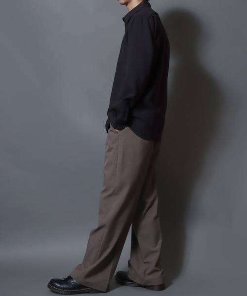 ANPAS(アンパス)の「Japanese-Made Tropical Washer Long-Sleeve Shirt / 国産 トロワッシャー長袖シャツ メンズ レギュラーカラー 日本製(シャツ/ブラウス・メンズ・ホワイト/ブラウン/チャコール・M/L)」の22枚目の写真