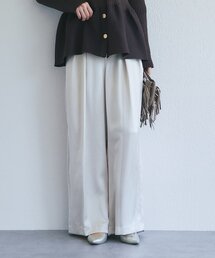 【RISA監修・シーズンレスで楽しめる】サテン2タックワイドパンツ