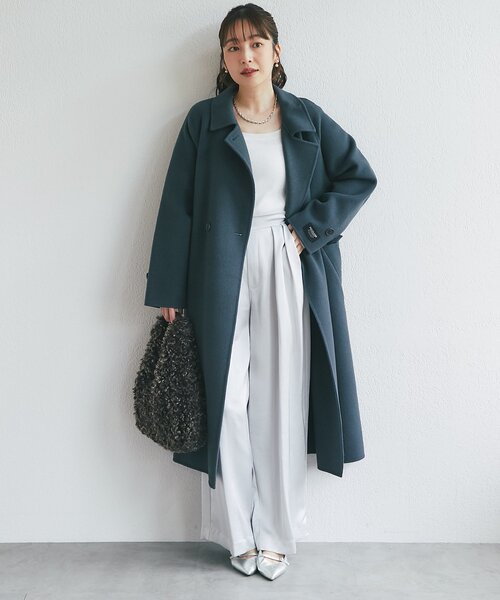 La boutique BonBon(ラブティックボンボン)の「【RISA監修・シーズンレスで楽しめる】サテン2タックワイドパンツ(その他パンツ・レディース・ライトグレー/ブラウン/ライトベージュ・FREE)」の12枚目の写真