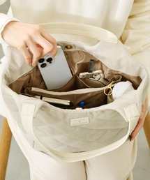 ROOTOTE(ルートート)の「ルートート / ツイード キルティング トートバッグ 仕切り 自立 肩掛け 上品 LT.ラウンド.パルーティ.キルト-F(トートバッグ)」