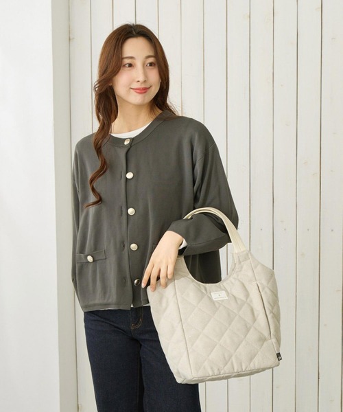 ROOTOTE(ルートート)の「ルートート / ツイード キルティング トートバッグ 仕切り 自立 肩掛け 上品 LT.ラウンド.パルーティ.キルト-F(トートバッグ・レディース・ベージュ/アイボリー/ブラック・FREE)」の18枚目の写真