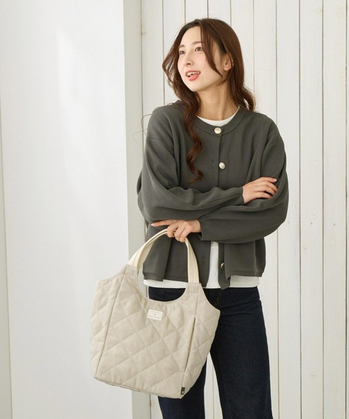 ROOTOTE(ルートート)の「ルートート / ツイード キルティング トートバッグ 仕切り 自立 肩掛け 上品 LT.ラウンド.パルーティ.キルト-F(トートバッグ・レディース・ベージュ/アイボリー/ブラック・FREE)」の20枚目の写真