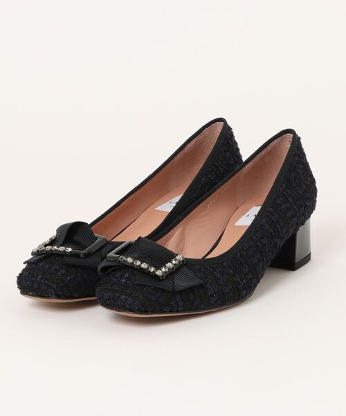 LANVIN en Bleu(ランバンオンブルー)の「スクエアトゥバックルリボンパンプス(パンプス・レディース・ベージュ/ブラック/ブラック系その他2・23.0cm/23.5cm/24.0cm/24.5cm/22.0cm/22.5cm)」の6枚目の写真