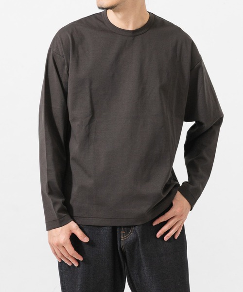 URBAN RESEARCH(アーバンリサーチ)の「COTTON NYLON SMOOTHY LONG-SLEEVE(Tシャツ/カットソー・メンズ・ダークブラウン/ブラック/グレー/ホワイト・MEDIUM/SMALL/LARGE)」の8枚目の写真
