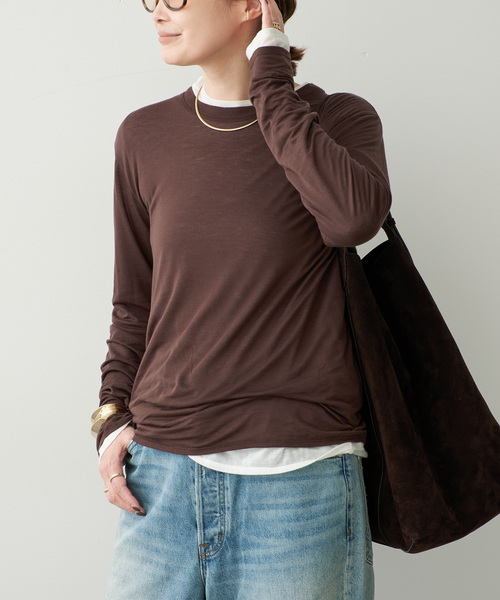Deuxieme Classe(ドゥーズィエムクラス)の「Bet Tシャツ(Tシャツ/カットソー・レディース・ホワイト/ブラウン・FREE)」の3枚目の写真