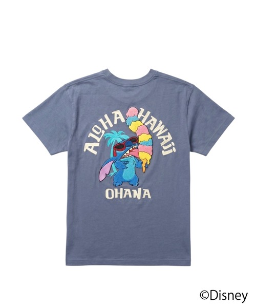 LOCALMOTION HAWAII（ローカルモーション　ハワイ）の「ハワイ＆ﾘｿﾞｰﾄｽﾃｨｯﾁｻｶﾞﾗ刺繍Tｼｬﾂ（Tシャツ/カットソー・メンズ・ネイビー/ホワイト・LARGE/X-LARGE/MEDIUM/SMALL）」の2枚目の写真