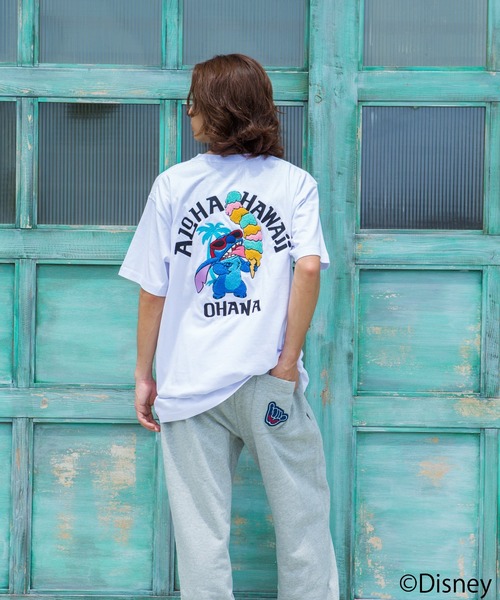 LOCALMOTION HAWAII（ローカルモーション　ハワイ）の「ハワイ＆ﾘｿﾞｰﾄｽﾃｨｯﾁｻｶﾞﾗ刺繍Tｼｬﾂ（Tシャツ/カットソー・メンズ・ネイビー/ホワイト・LARGE/X-LARGE/MEDIUM/SMALL）」の5枚目の写真