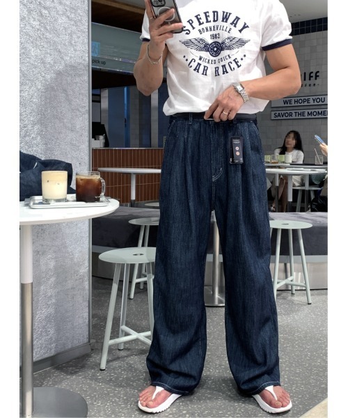 LOOKPLE（ルックプル）の「セミマッスルフィット リンガー半袖Tシャツ（ホワイト）（Tシャツ/カットソー・メンズ・ホワイト・FREE）」の5枚目の写真