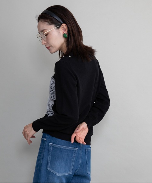 lodie(ロディ)の「フロントレースニット(ニット/セーター・レディース・ブラック/グレー・FREE)」の12枚目の写真