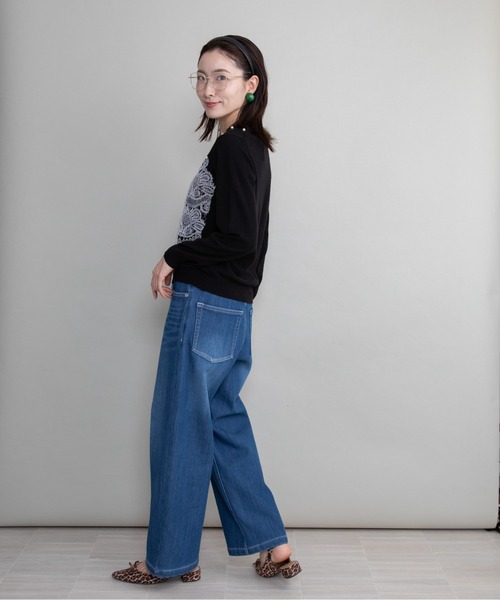 lodie(ロディ)の「フロントレースニット(ニット/セーター・レディース・ブラック/グレー・FREE)」の13枚目の写真