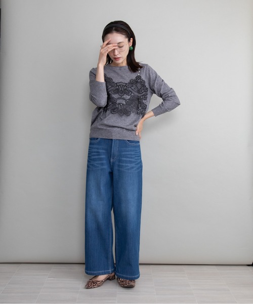 lodie(ロディ)の「フロントレースニット(ニット/セーター・レディース・ブラック/グレー・FREE)」の17枚目の写真