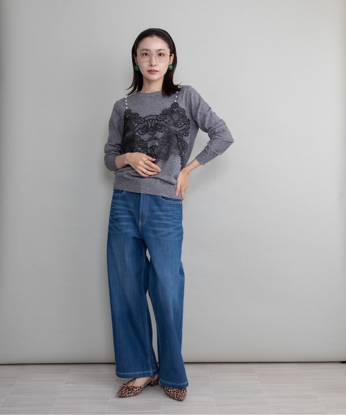 lodie(ロディ)の「フロントレースニット(ニット/セーター・レディース・ブラック/グレー・FREE)」の18枚目の写真