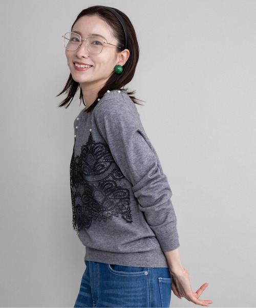 lodie(ロディ)の「フロントレースニット(ニット/セーター・レディース・ブラック/グレー・FREE)」の21枚目の写真