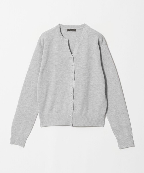A DAY IN THE LIFE UNITED ARROWS(アデイインザライフユナイテッドアローズ)の「テンジク フェイクパールボタン キーネックニット <A DAY IN THE LIFE>(ニット/セーター・レディース・ライトグレー/ブラック/ダークグレー/コバルトブルー・FREE)」の3枚目の写真