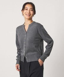 テンジク フェイクパールボタン キーネックニット <A DAY IN THE LIFE>