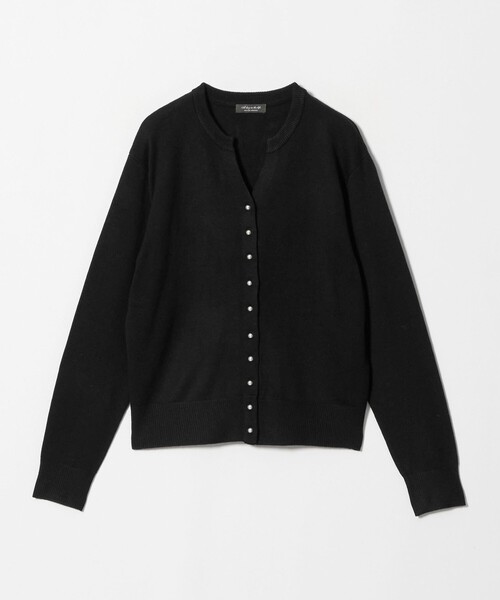 A DAY IN THE LIFE UNITED ARROWS(アデイインザライフユナイテッドアローズ)の「テンジク フェイクパールボタン キーネックニット <A DAY IN THE LIFE>(ニット/セーター・レディース・ライトグレー/ブラック/ダークグレー/コバルトブルー・FREE)」の2枚目の写真