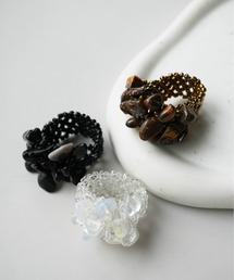 【 Port / ポート 】フェイクストーンチップボリュームリング