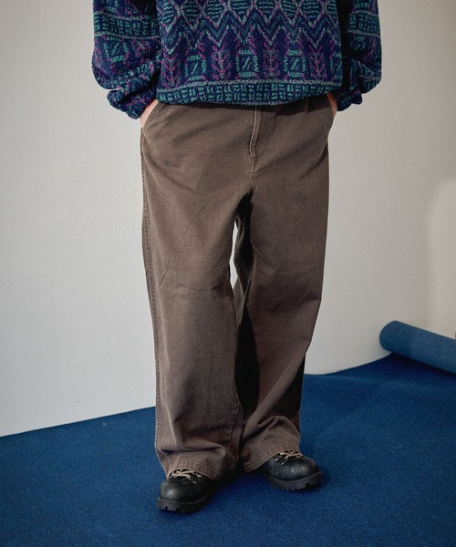 niko and...（ニコアンド）の「コットンフェードワイドチノパンツ（チノパンツ・メンズ・ブラック/ベージュ/ブラウン・LARGE/MEDIUM）」の7枚目の写真