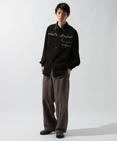 niko and...（ニコアンド）の「コットンフェードワイドチノパンツ（チノパンツ・メンズ・ブラック/ベージュ/ブラウン・LARGE/MEDIUM）」の21枚目の写真