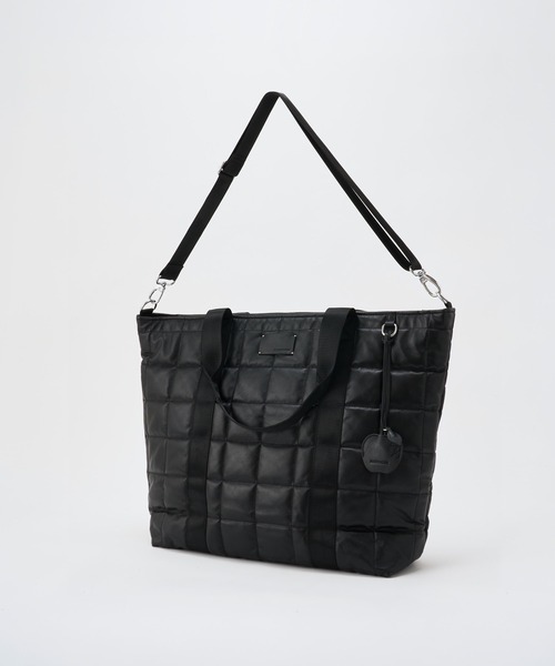 ADAM PATEK(アダムパテック)の「【ADAMPATEK/アダムパテック】 w/r leather quilting BIG tote/レザーキルティングビッグトート(トートバッグ・メンズ・ブラック・FREE)」の2枚目の写真