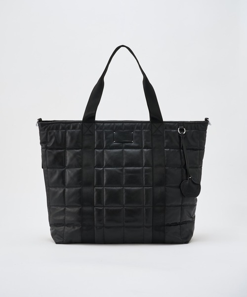 ADAM PATEK(アダムパテック)の「【ADAMPATEK/アダムパテック】 w/r leather quilting BIG tote/レザーキルティングビッグトート(トートバッグ・メンズ・ブラック・FREE)」の9枚目の写真
