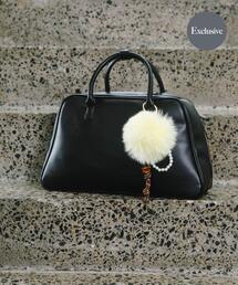 『別注』AJUGA.×RODE SKO　ファーチャーム付きボストンバッグ