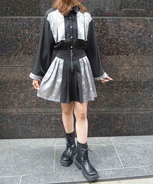 axes femme(アクシーズファム)の「ジップ付ジャカードスカパン(その他パンツ・レディース・ネイビー/ワイン/グレー・FREE)」の9枚目の写真