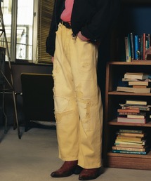【ADAMPATEK/アダムパテック】 repaired trace selvedge washed denim ダメージデニムパンツ