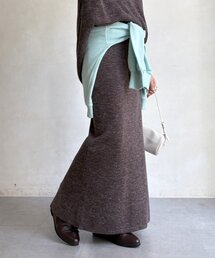 【セットアップ可能】メランジニットスカート