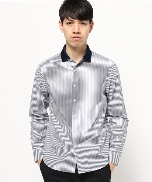 Discoat Parisien MENS(ディスコートパリシアンメンズ)の「ニット衿50ブロードシャツ(シャツ/ブラウス・メンズ・その他18/ホワイト・LARGE/MEDIUM)」の1枚目の写真