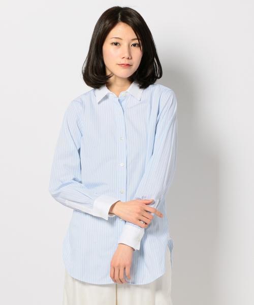 23区（ニジュウサンク）の「Cancliniシャーティング シャツ（シャツ/ブラウス・レディース・ホワイト系/スカイブルー系1/サックスブルー系1・44/46/48）」の2枚目の写真